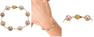 EFFY Collection EFFY&reg; Multicolor Cultured Freshwater Pearl (10mm) Bracelet in 14k Gold